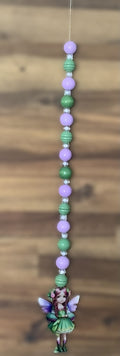 Window Dangly - Garden Fairy Lavender Green Beads