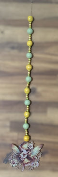 Window Dangly - Vintage Fairy Mustard Mint Beads