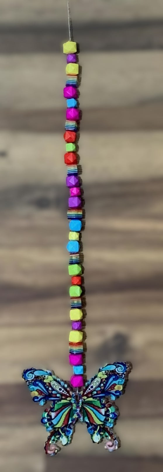 Rainbow Mosaic Butterfly Window Dangly