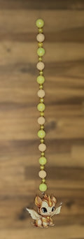 Window Dangly - Golden Baby Dragon Lime Pink Beads