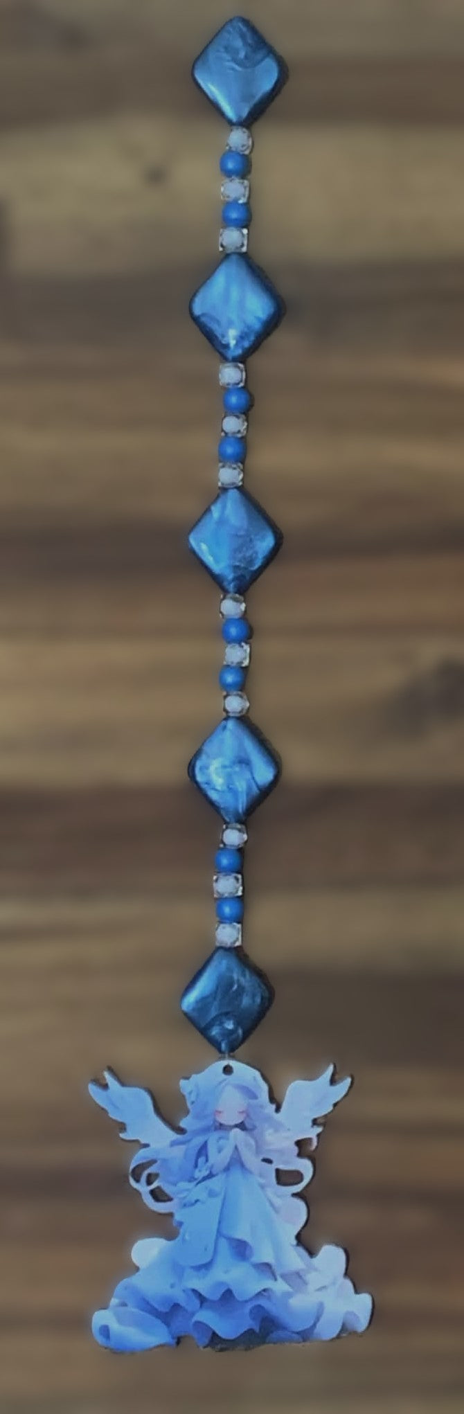 Window Dangly - Blue Angel Diamond Beads