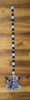 Window Dangly - Celestial Angel Blue Burgundy Beads