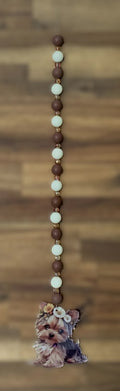Window Dangly - Yorkie Brown Cream Beads