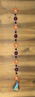 Window Dangly - Halloween Suncatcher Orange Star Purple Beads