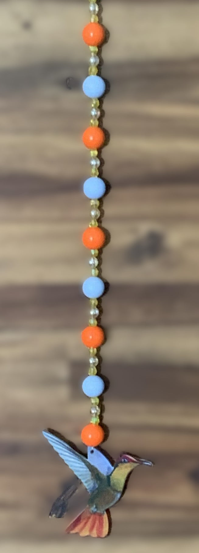 Orange Hummingbird Window Dangly