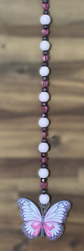 Pink & White Butterfly Window Dangly