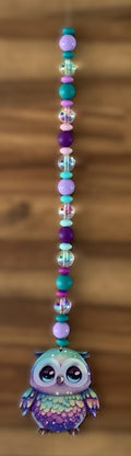 Window Dangly - Galaxy Owl Multicolour Beads