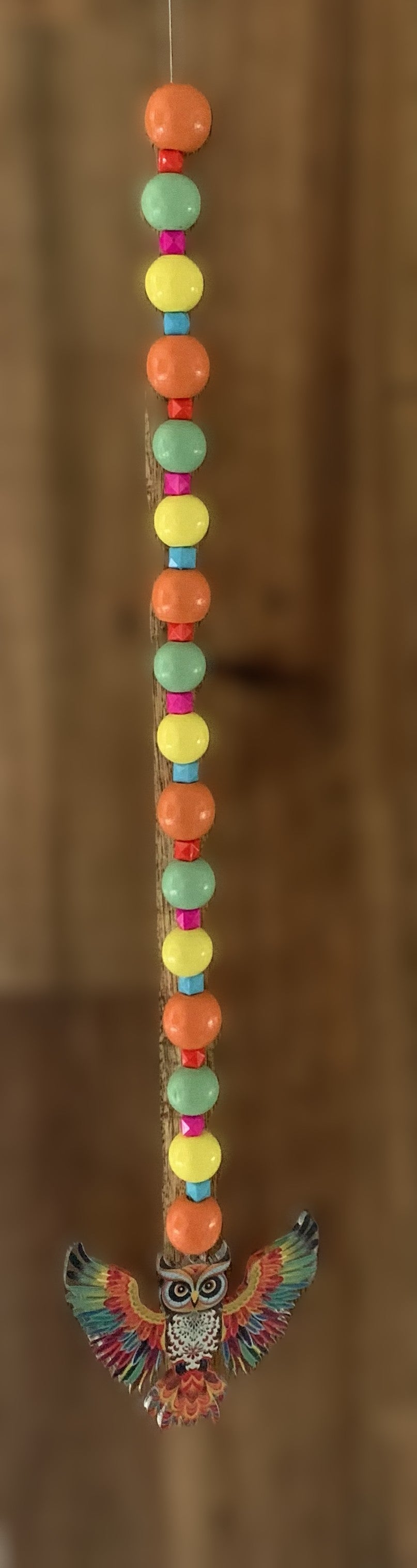 Rainbow Flying Owl Window Dangly