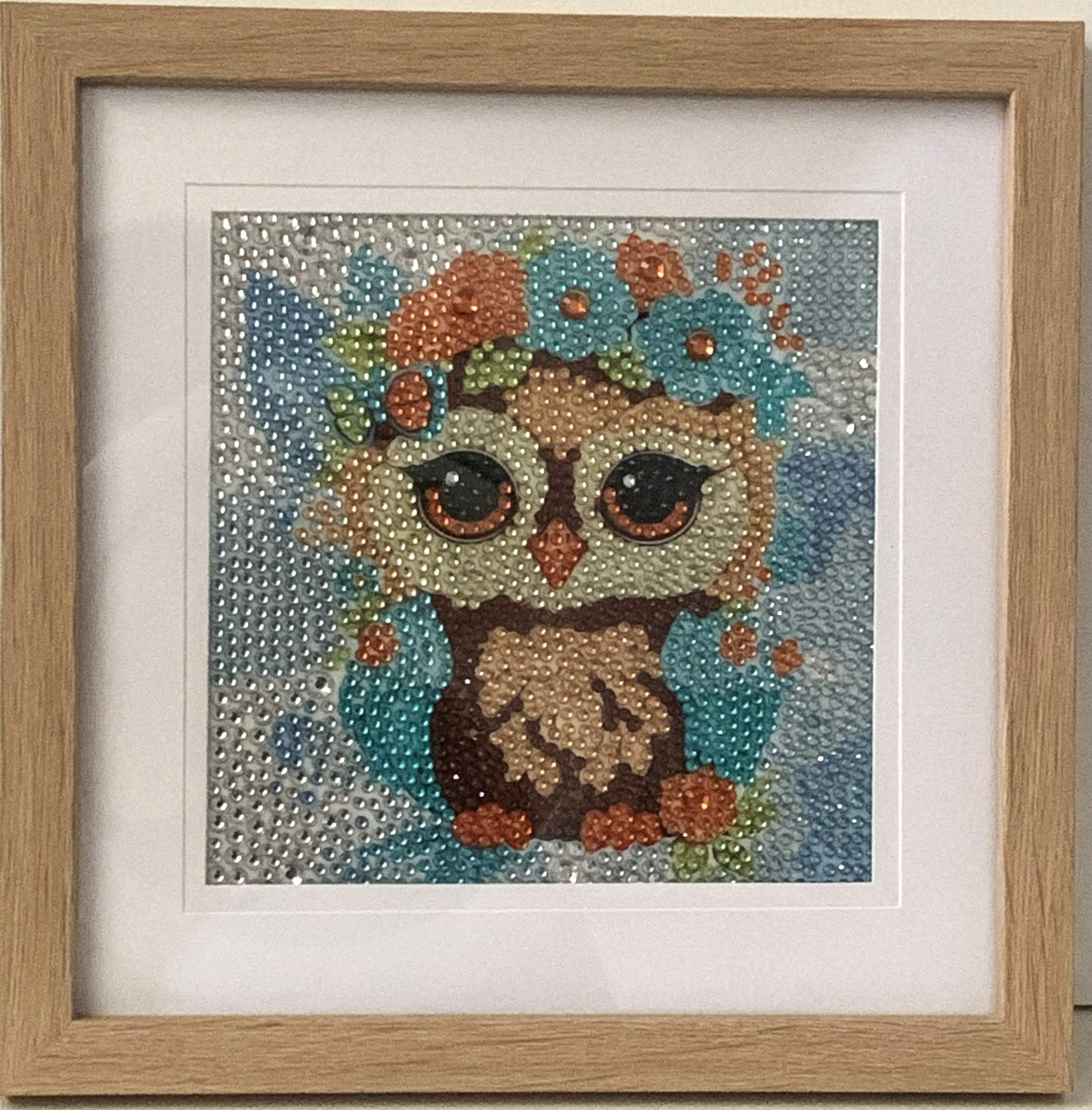 Framed Diamond Painting – Floral Owl