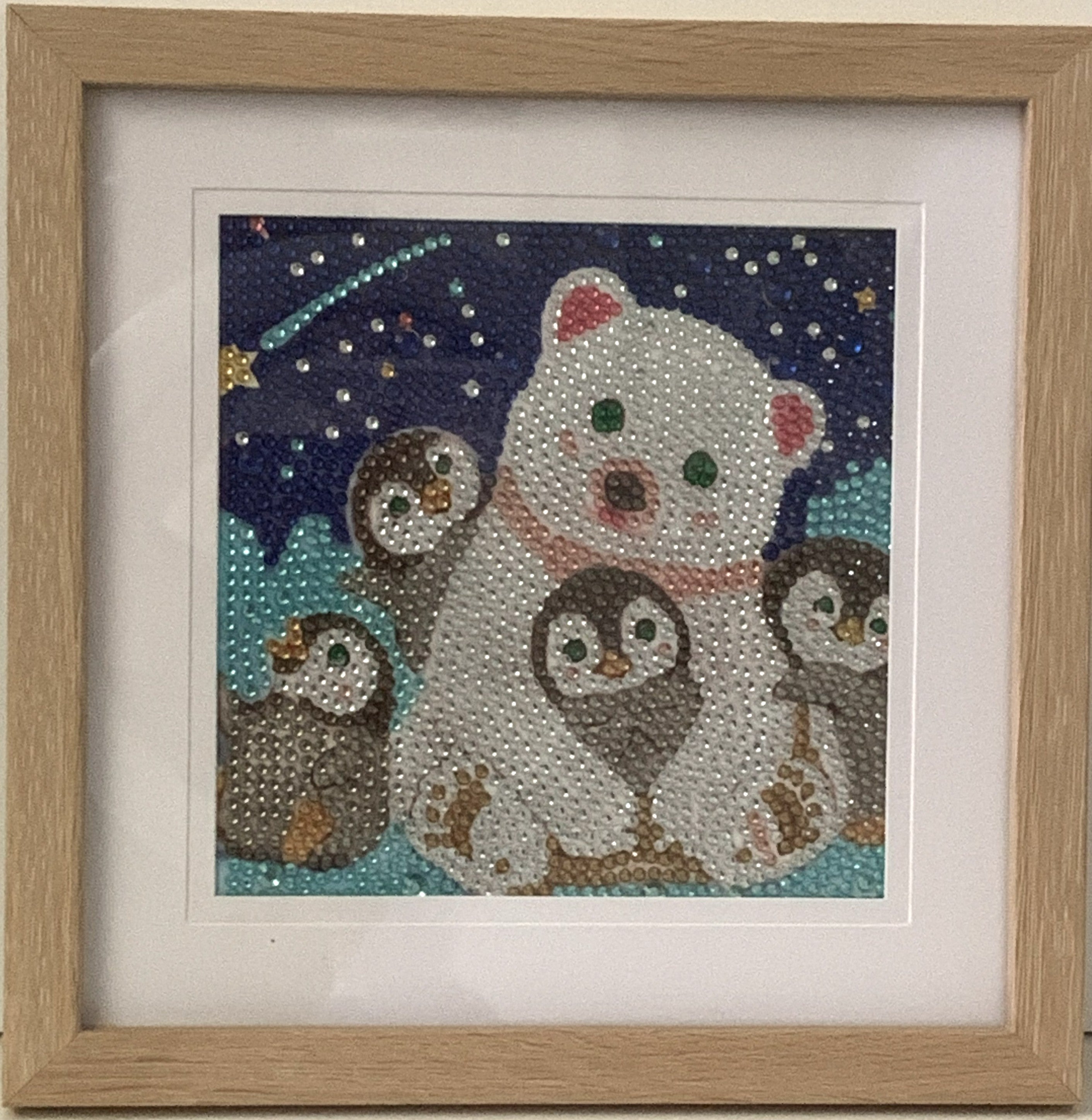 Framed Diamond Painting – Polar Bear & Penguins