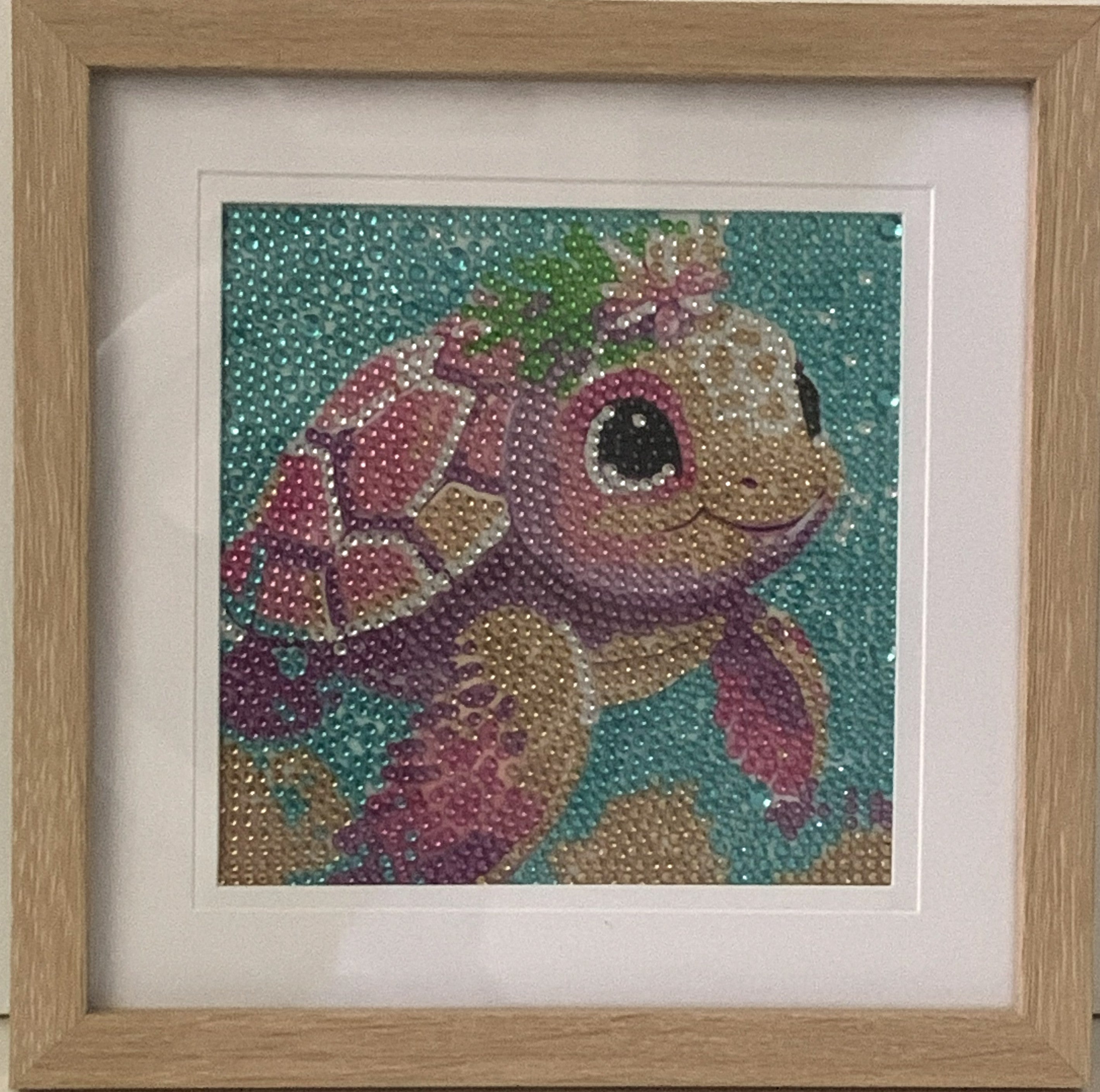 Framed Diamond Painting – Baby Turtle