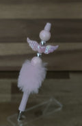 Fluffy Pen - Pink Angel Wings Charm