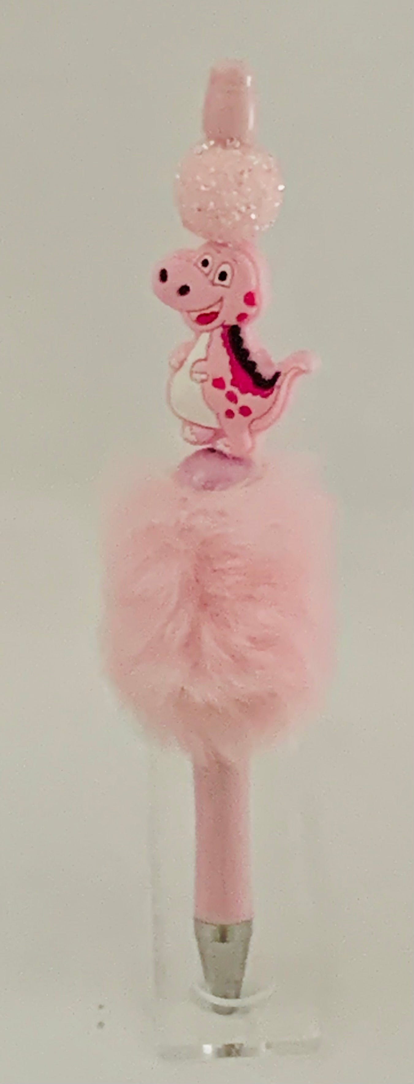 Fluffy Pen - Pink T-Rex Dinosaur Charm