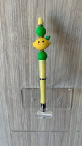 Handmade Kawaii Lemon Beaded Pen - Pale Yellow & Green