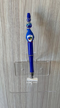Handmade Balloon Gnome Beaded Pen - Royal Blue & Aurora