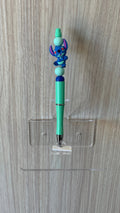Handmade Stitch Figure Beaded Pen - Mint Green & Blue