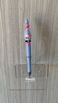 Handmade Gnome Beaded Pen - Powder Blue & Pink