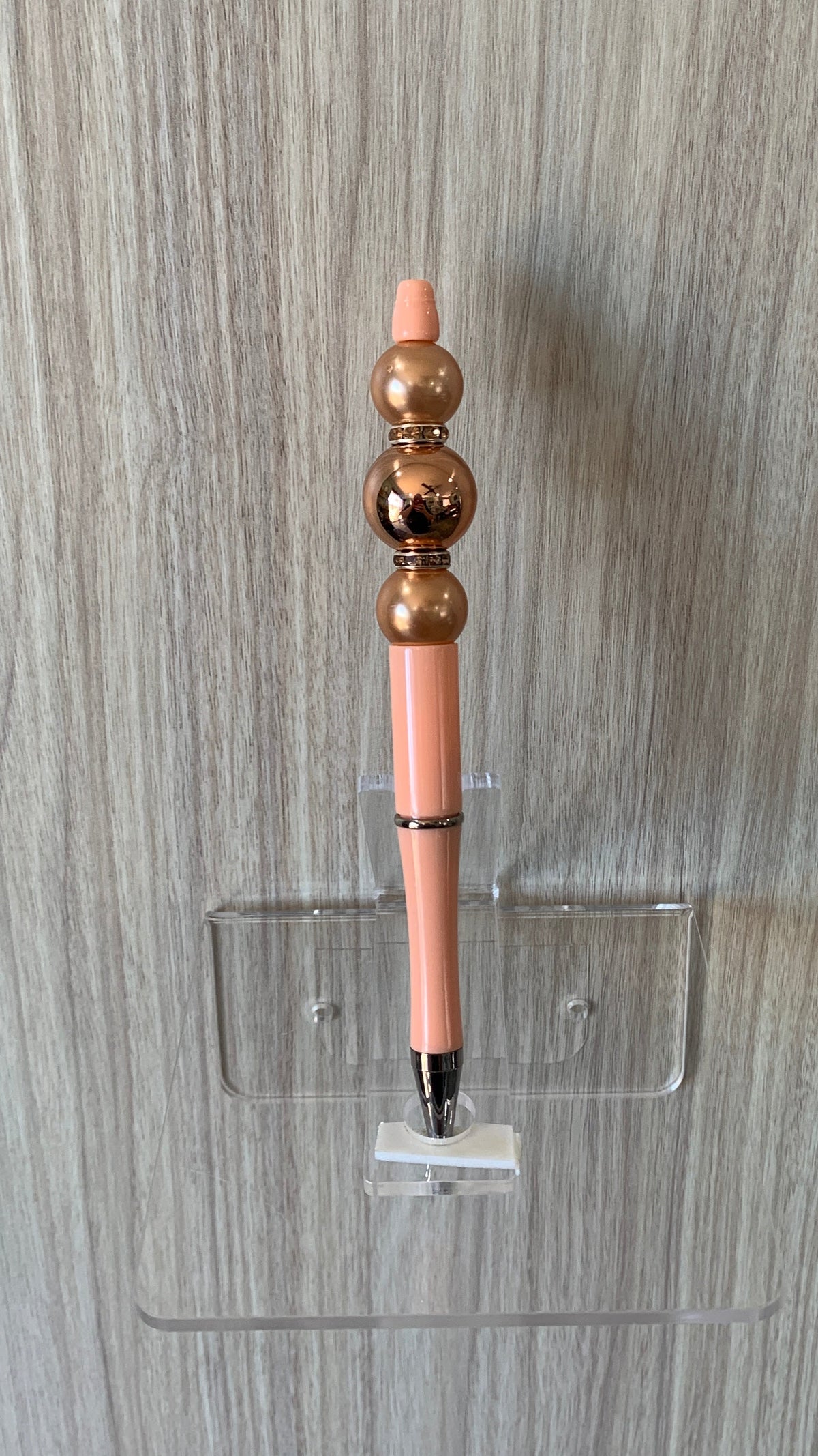 Handmade Rose Gold Pearl Beaded Pen - Blush Pink & Rose Gold