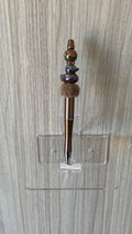Handmade Iridescent Duck Charm Beaded Pen – Bronze & Fluffy
