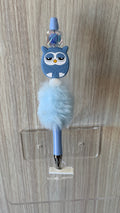 Fluffy Pen - Baby Blue Sleepy Owl Charm