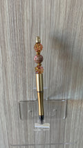 Beaded Pen - Gold Rose Gold Glitter Disco Ball Beads Soft Pink Faceted Disco Ball Bead