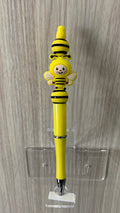 Handmade Kawaii Bumble Bee Beaded Pen - Yellow & Black