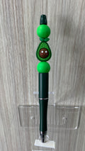 Handmade Kawaii Avocado Beaded Pen - Forest Green & Lime