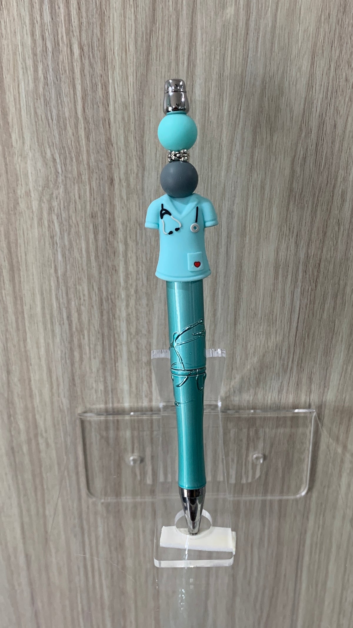 Handmade Nurse & Doctor Scrubs Beaded Pen - Teal