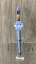Handmade Cupcake & Lollipop Candy Beaded Pen - Powder Blue