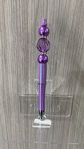 Handmade Purple Pearl & Crystal Beaded Pen