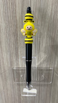 Handmade Kawaii Bee Costume Child Beaded Pen - Charcoal & Yellow