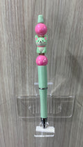 Handmade Puppy Charm Beaded Pen – Mint Green & Pink