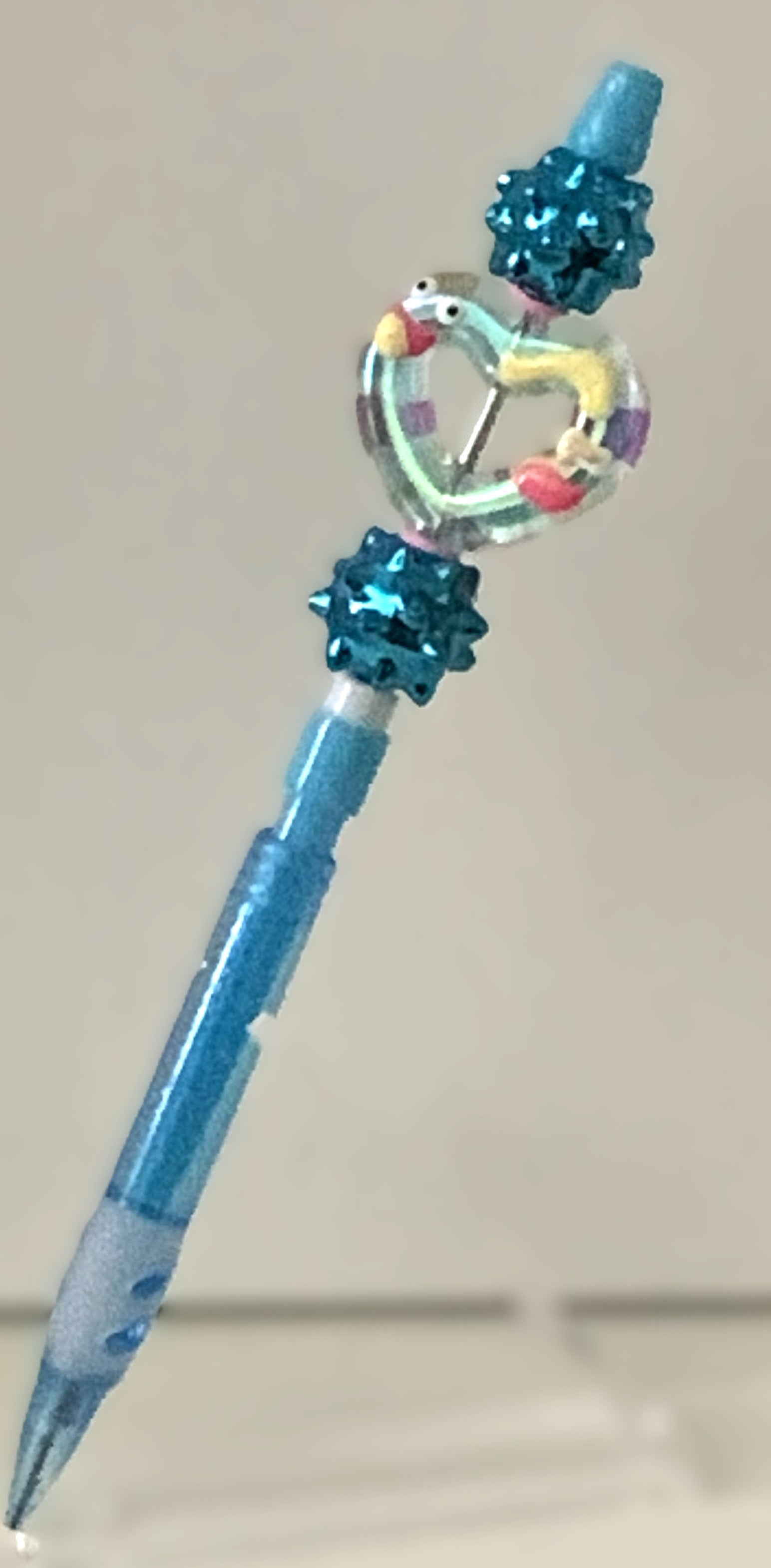 Love Heart Charm Beaded Lead Pencil