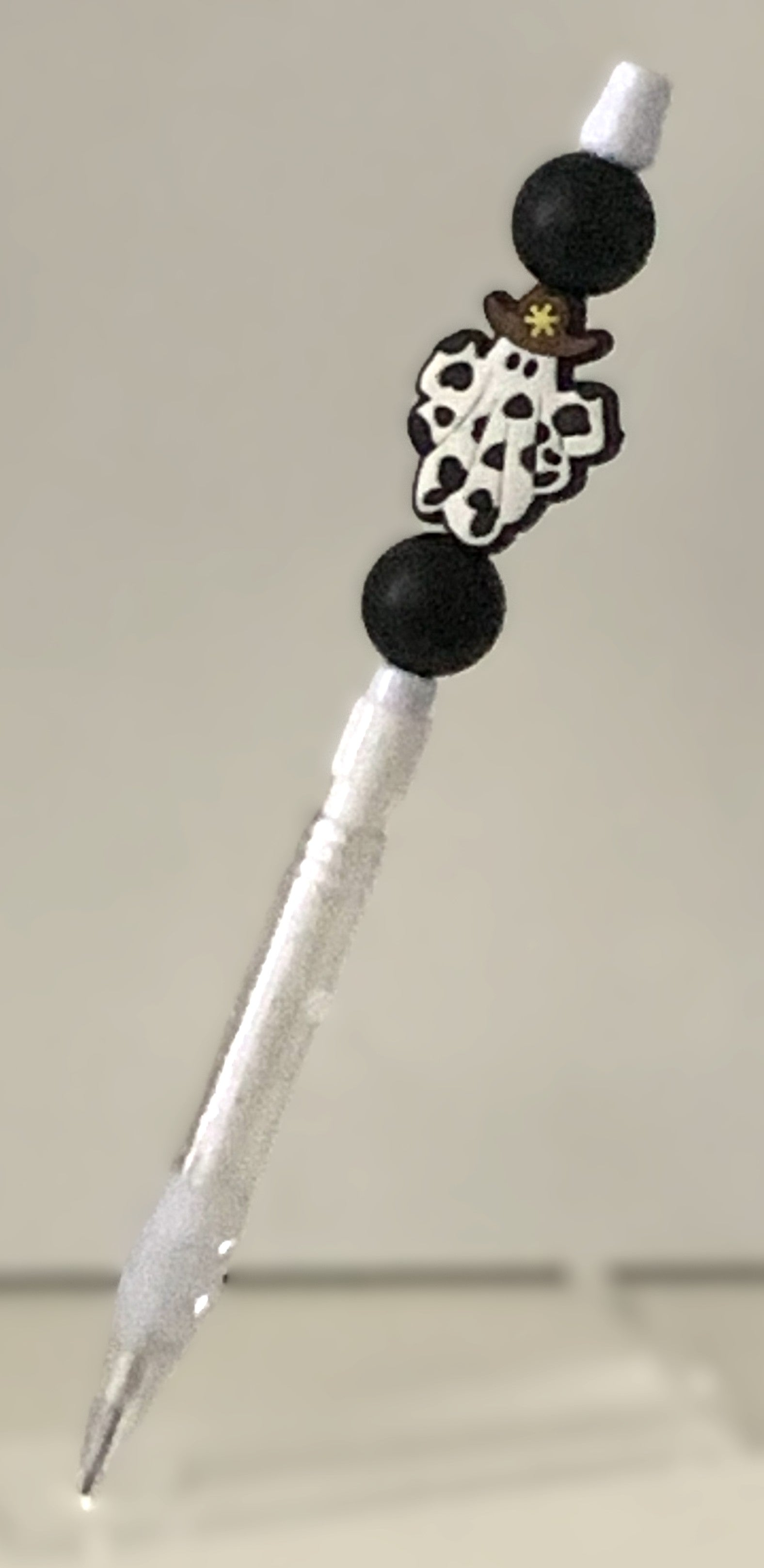 Cowboy Ghost Charm Beaded Lead Pencil