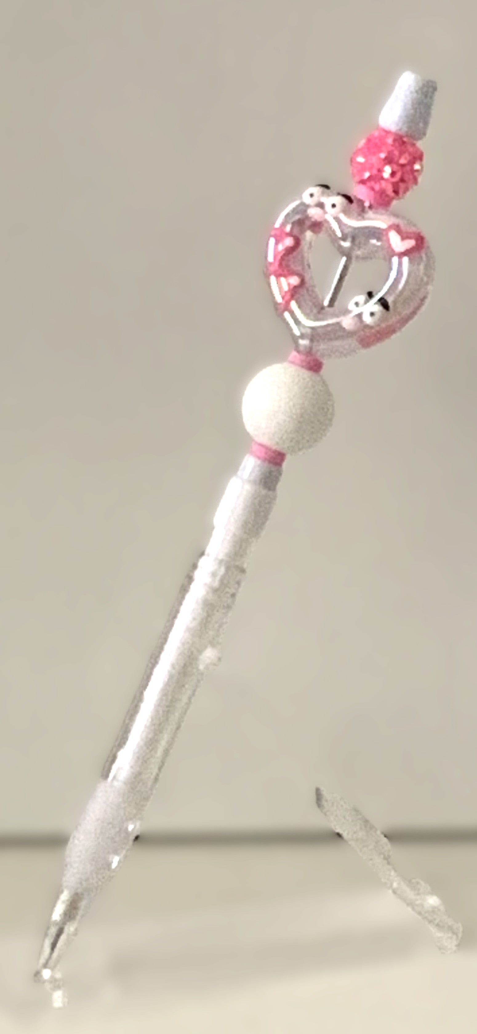 Butterfly Heart Charm Beaded Lead Pencil