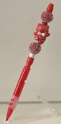 Red Teddy Bear Charm Beaded Lead Pencil