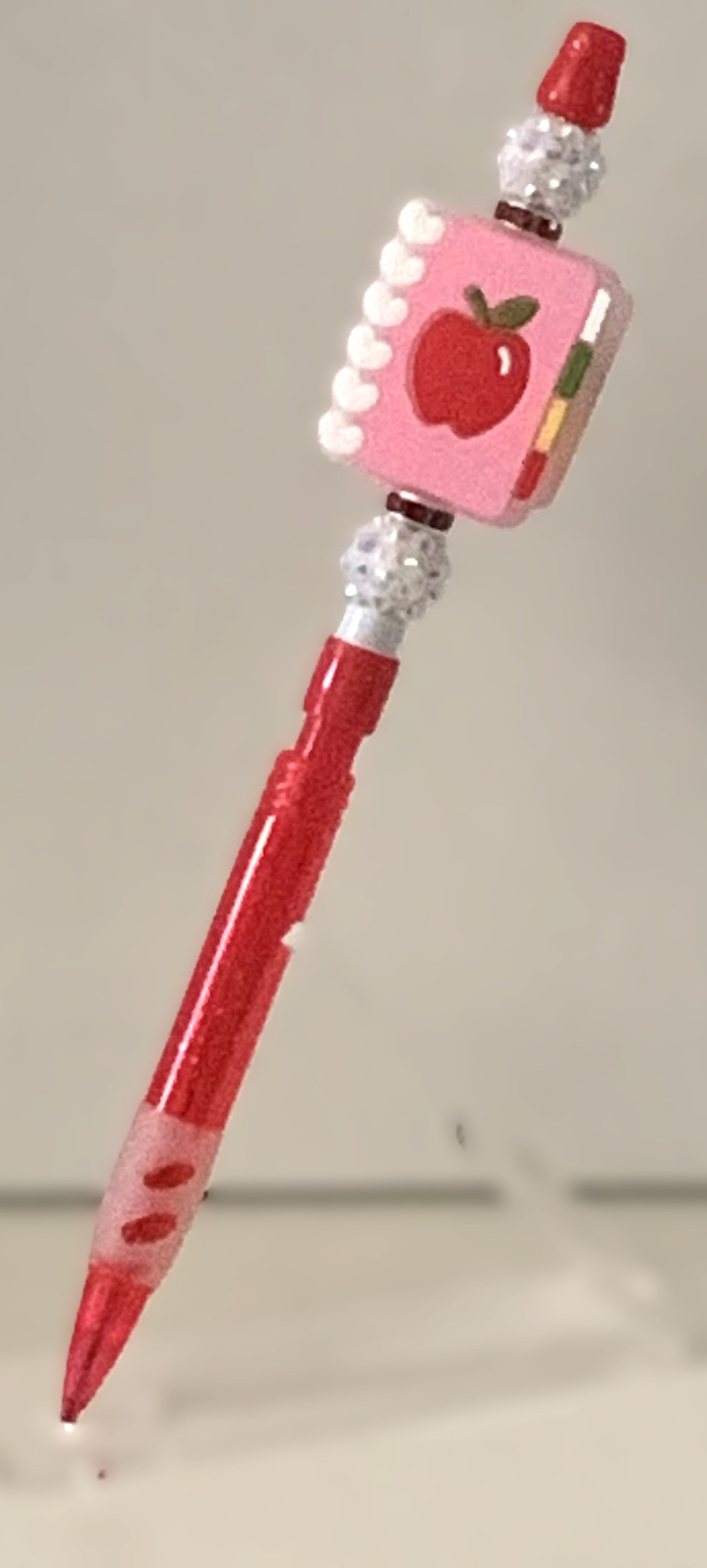 Apple Notebook Charm Beaded Lead Pencil
