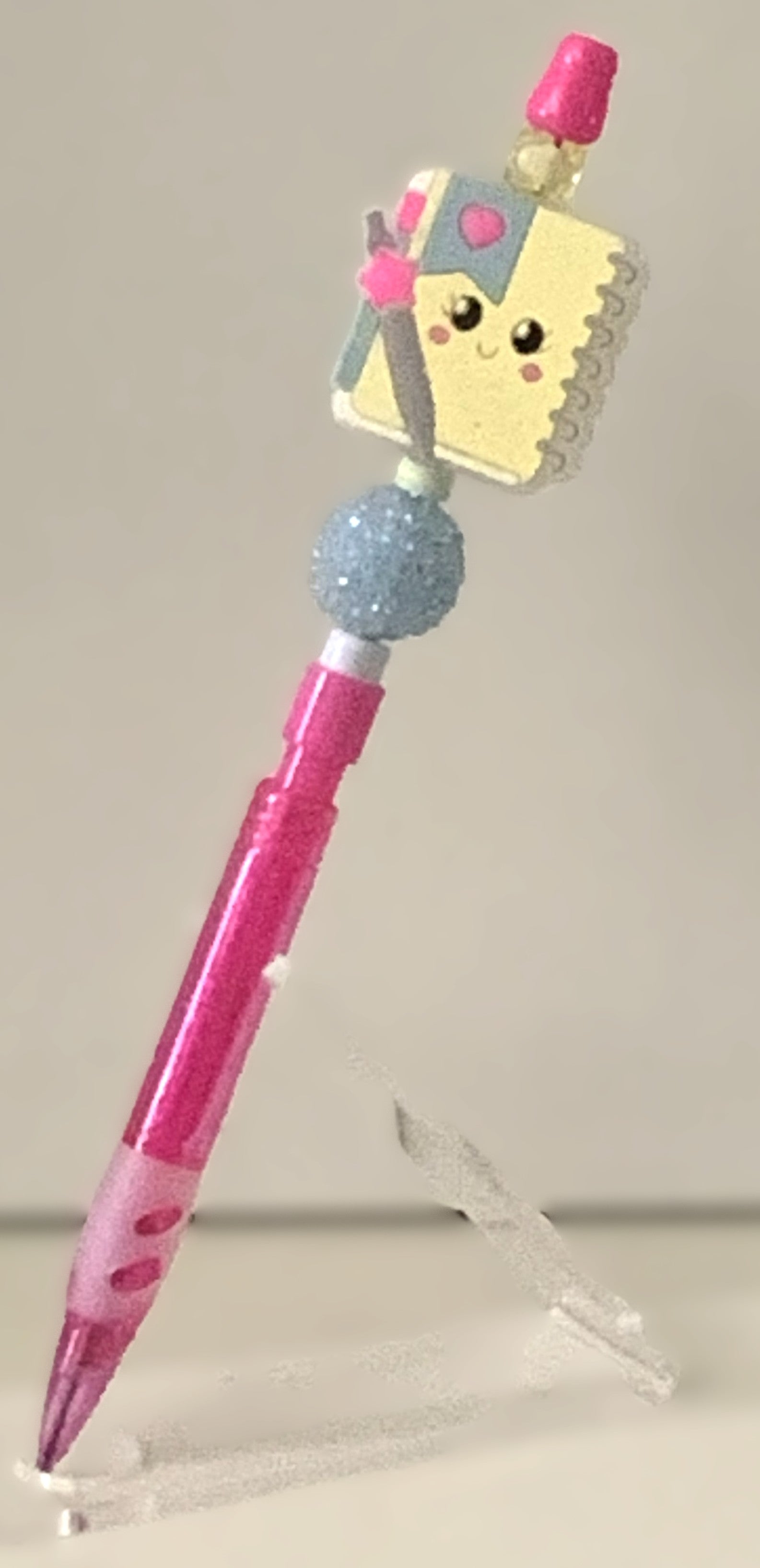 Kawaii Notepad Charm Beaded Lead Pencil