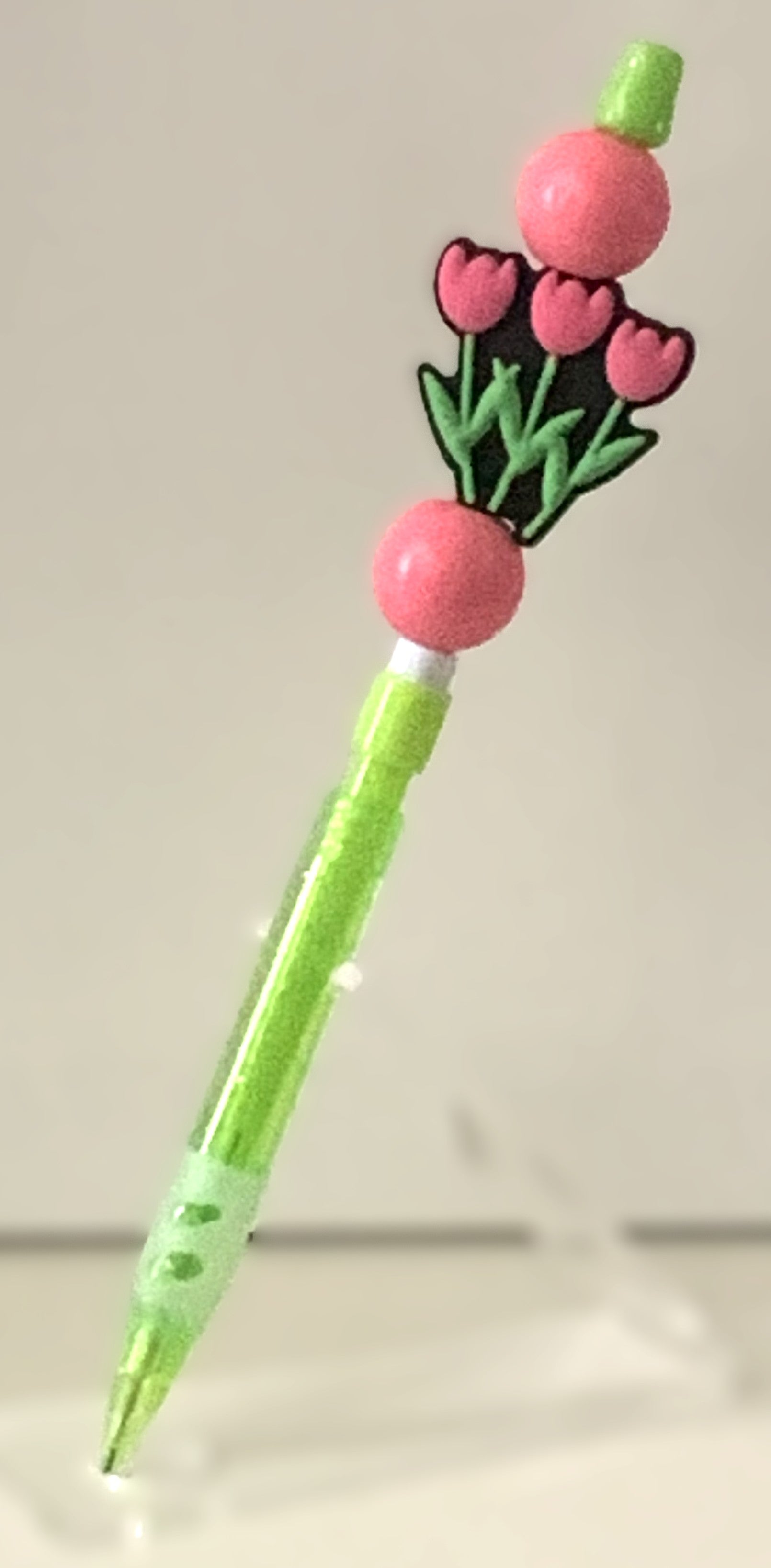Tulip Bouquet Charm Beaded Lead Pencil