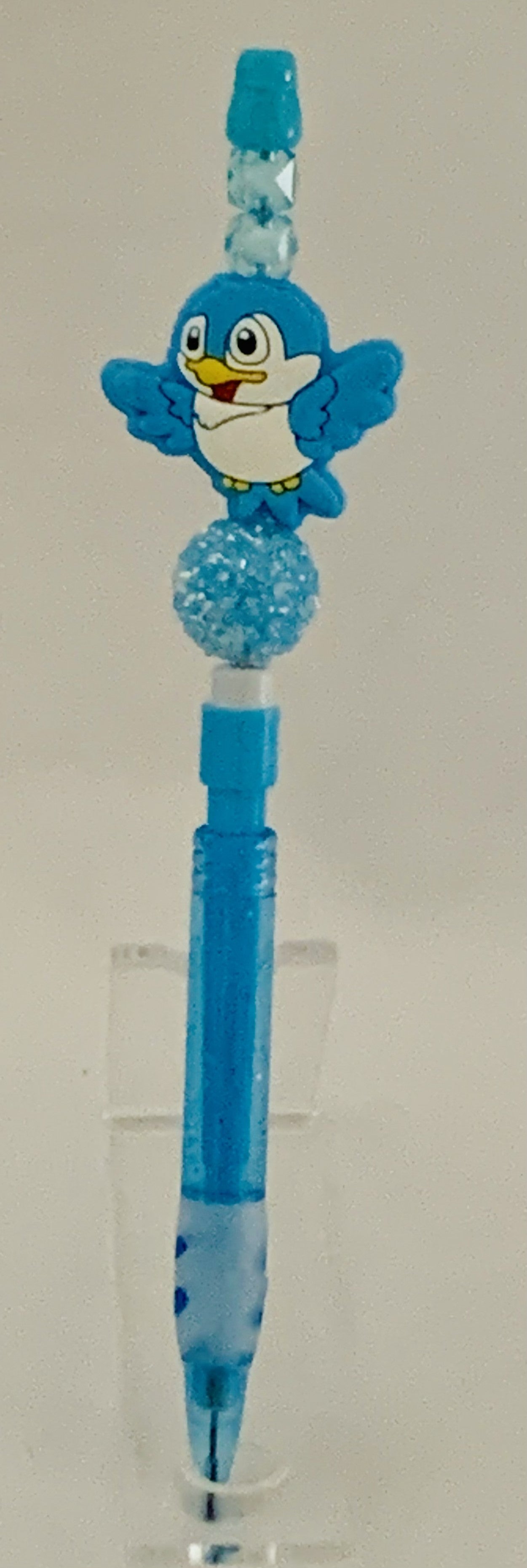 Blue Penguin Charm Beaded Lead Pencil
