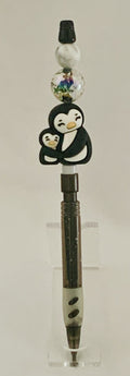 Mama & Baby Penguin Charm Beaded Lead Pencil