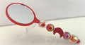 Beaded Hand Mirror – Red Crescent Moon