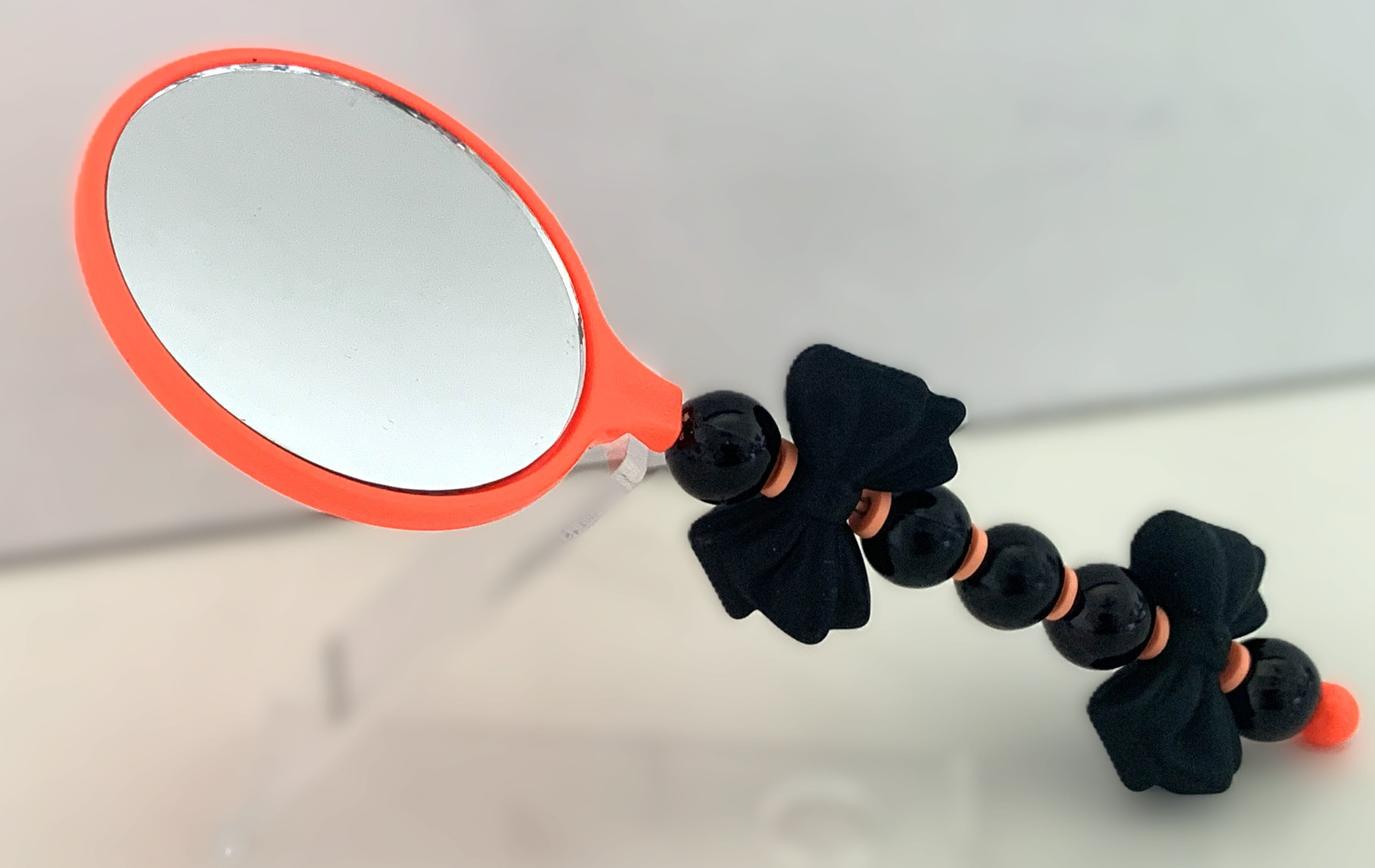 Beaded Hand Mirror – Black Bows