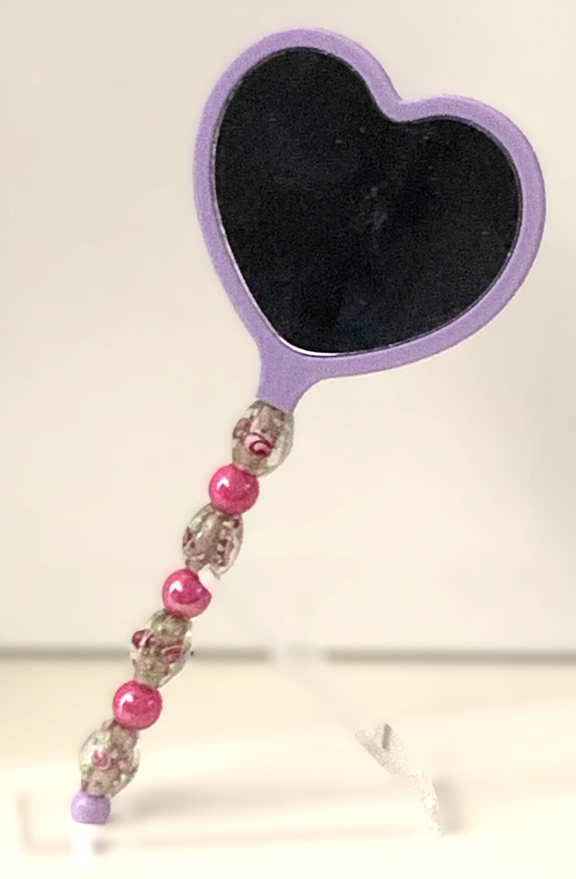 Beaded Hand Mirror – Lavender & Hot Pink