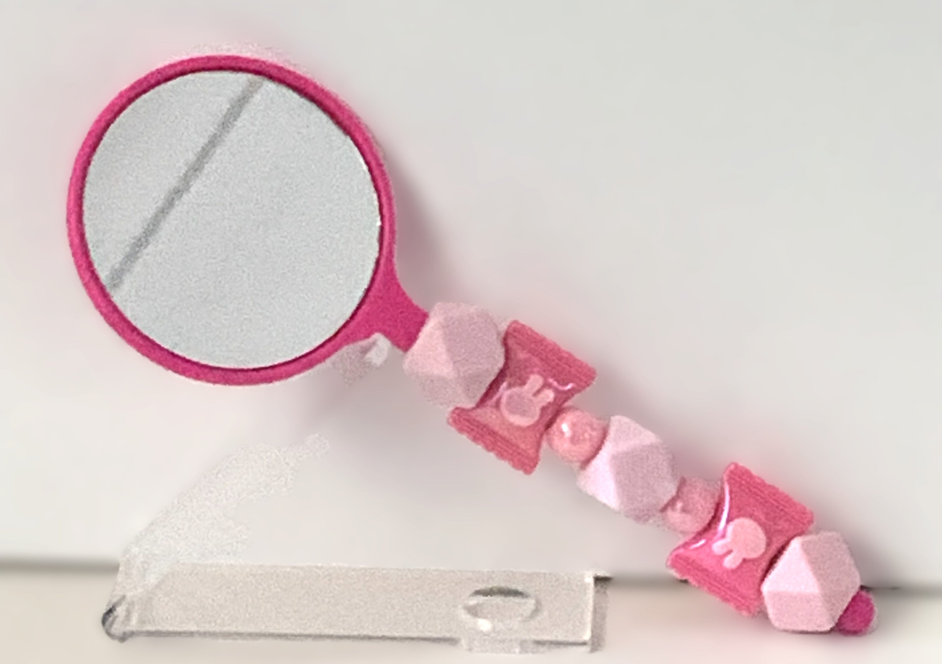 Beaded Hand Mirror – Pink Bear Cubes