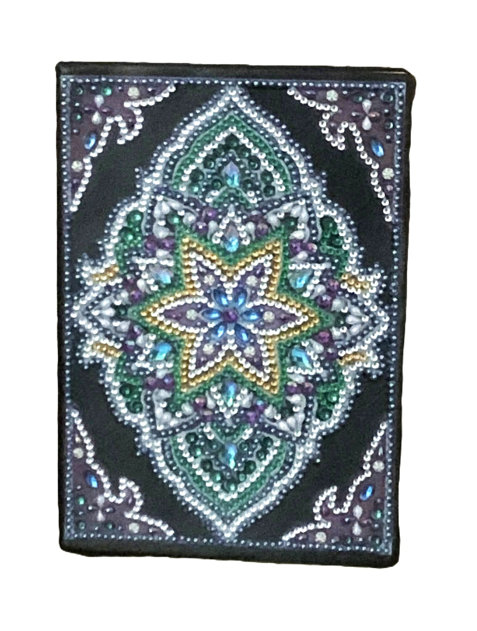 A5 Notebook – Emerald Diamond Medallion
