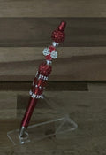 Handmade Red Crystal Rhinestone Luxury Beaded Pen - Deep Red