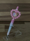 Handmade Open Heart Galaxy Rhinestone Beaded Pen - Pink Ombre