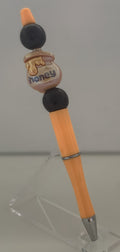 Handmade Honey Pot Beaded Pen - Orange & Black