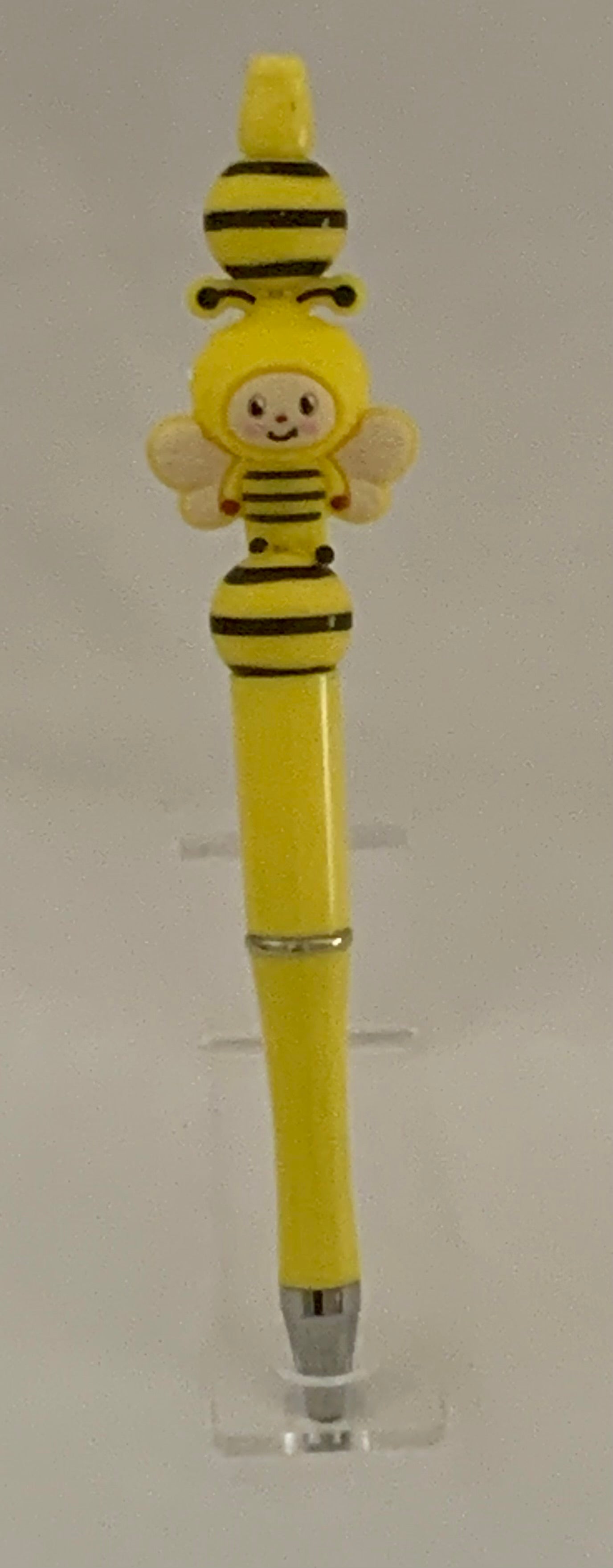 Handmade Kawaii Bumble Bee Beaded Pen - Yellow & Black
